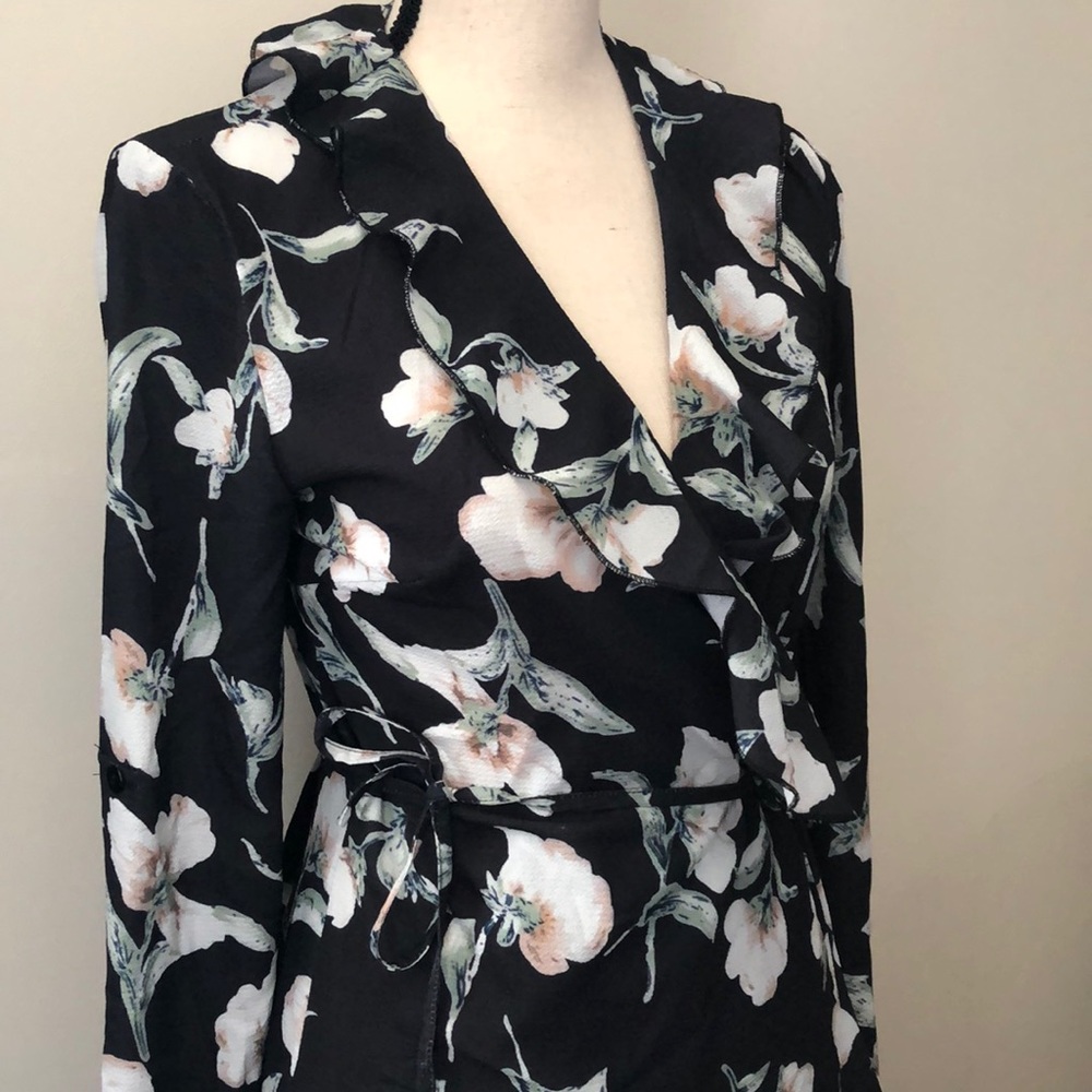 Floral Long Sleeve Midi Dress